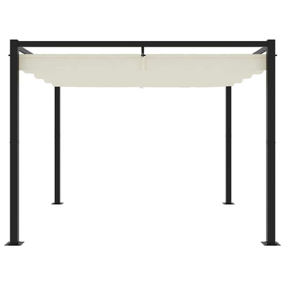 vidaXL Tonnelle de jardin avec toit rétractable crème 3x3 m acier