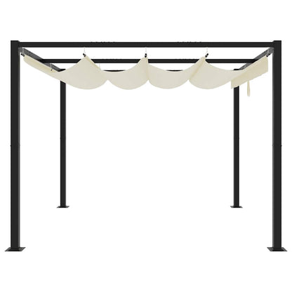 vidaXL Tonnelle de jardin avec toit rétractable crème 3x3 m acier
