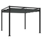 vidaXL Tonnelle de jardin avec toit rétractable anthracite 3x3 m acier