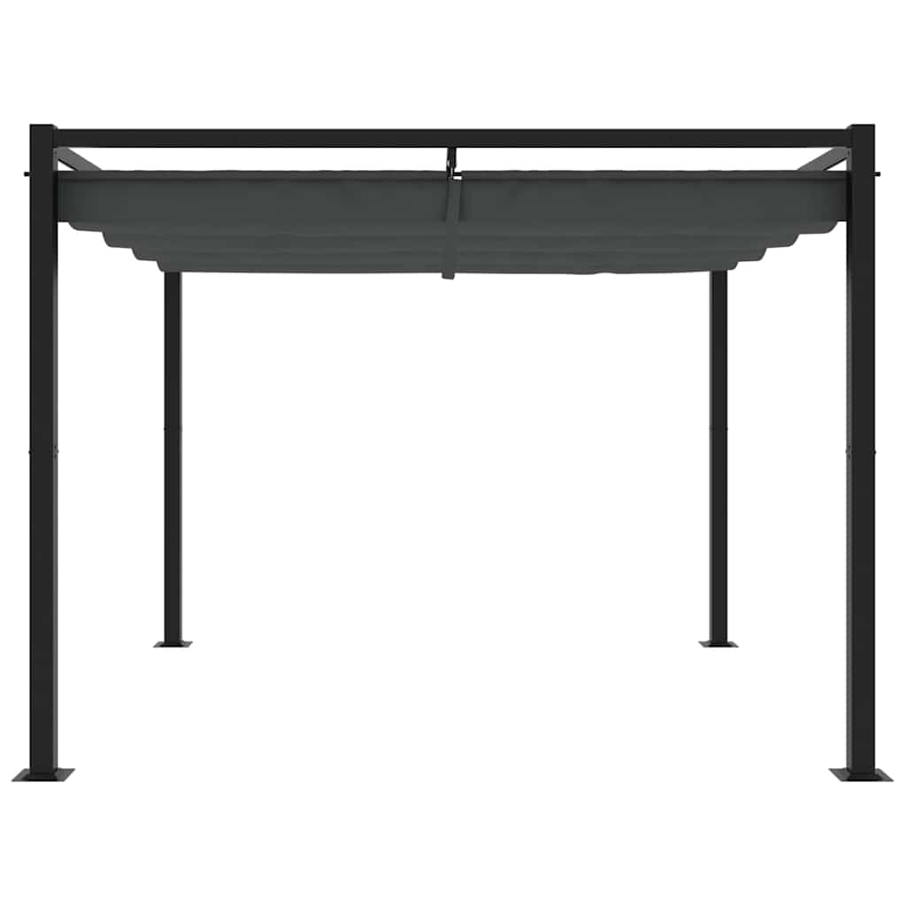 vidaXL Tonnelle de jardin avec toit rétractable anthracite 3x3 m acier