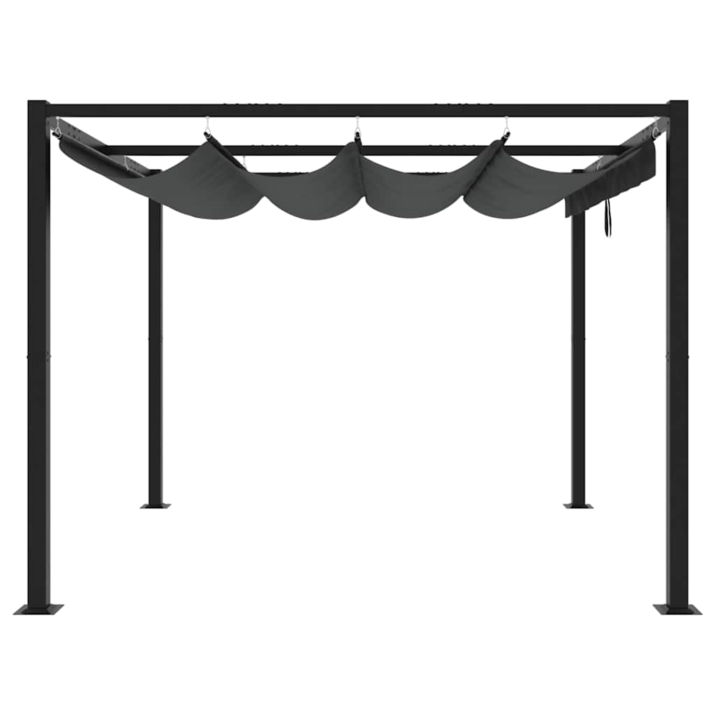 vidaXL Tonnelle de jardin avec toit rétractable anthracite 3x3 m acier