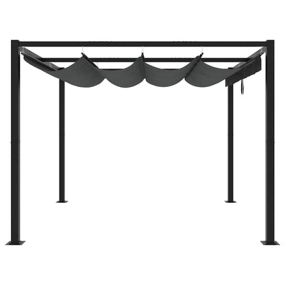 vidaXL Tonnelle de jardin avec toit rétractable anthracite 3x3 m acier