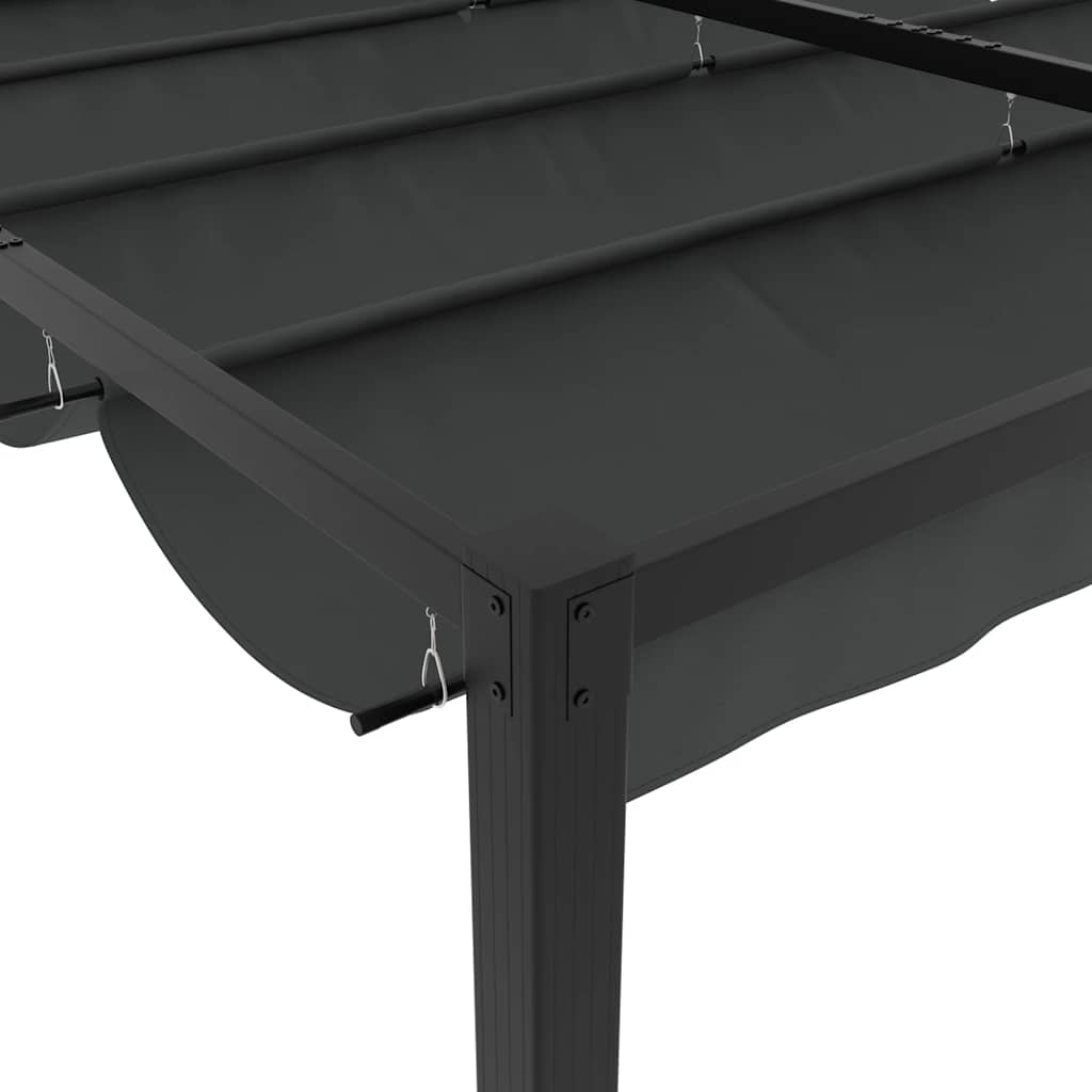 vidaXL Tonnelle de jardin avec toit rétractable anthracite 3x3 m acier