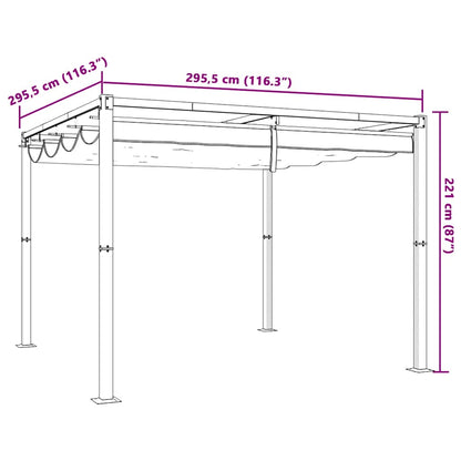 vidaXL Tonnelle de jardin avec toit rétractable anthracite 3x3 m acier