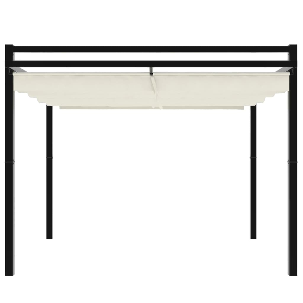 vidaXL Tonnelle de jardin avec toit rétractable crème 3x3 m aluminium