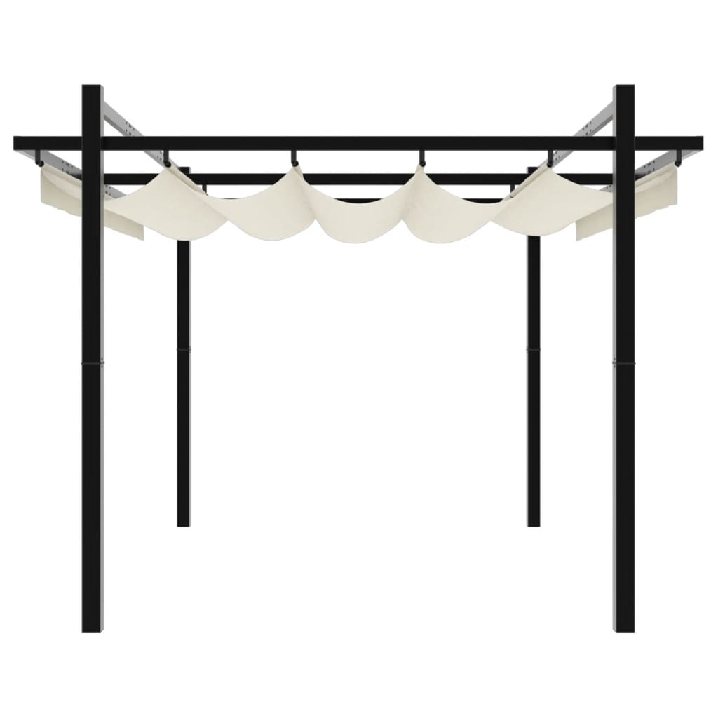 vidaXL Tonnelle de jardin avec toit rétractable crème 3x3 m aluminium