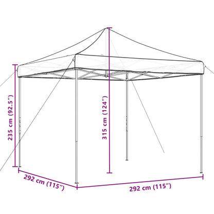vidaXL Tente de réception pliable escamotable bordeaux 292x292x315 cm