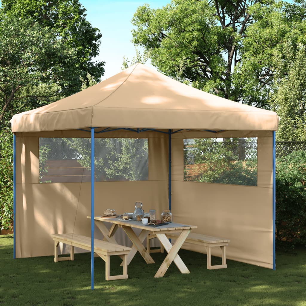 vidaXL Tente de réception pliable escamotable avec 2 parois latérales