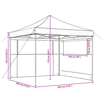 vidaXL Tente de réception pliable escamotable avec 2 parois latérales
