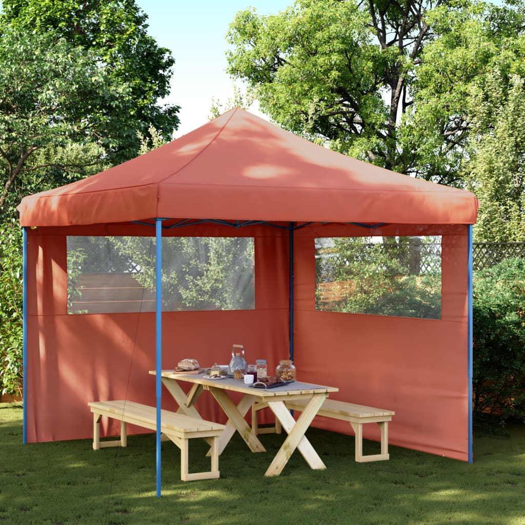vidaXL Tente de réception pliable escamotable avec 2 parois latérales