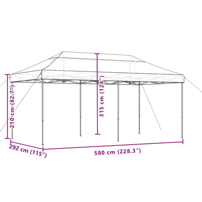vidaXL Tente de réception pliable escamotable marron 580x292x315 cm