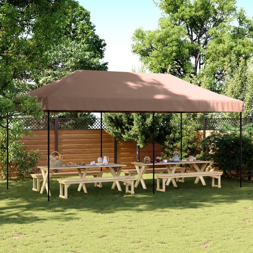 vidaXL Tente de réception pliable escamotable marron 580x292x315 cm