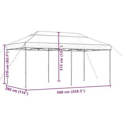vidaXL Tente de réception pliable escamotable noir 580x292x315 cm