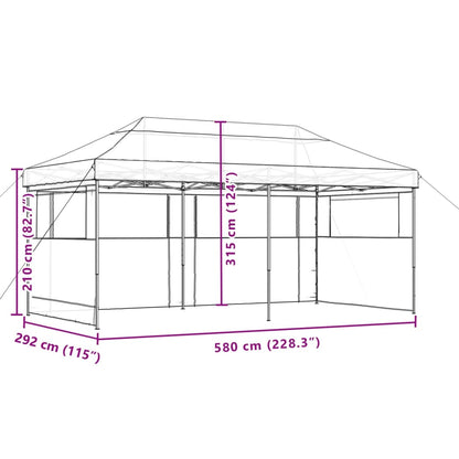vidaXL Tente de réception pliable escamotable avec 3 parois latérales
