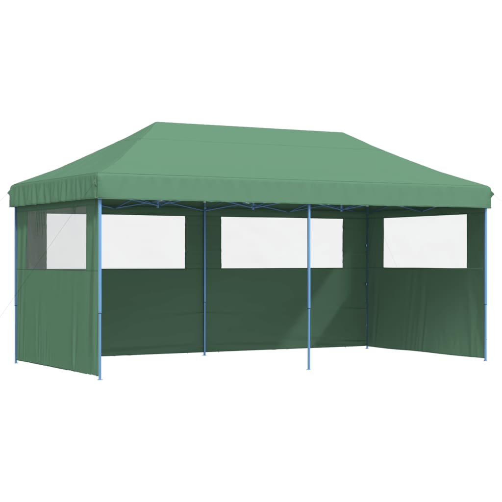 vidaXL Tente de réception pliable escamotable 3 parois latérales vert