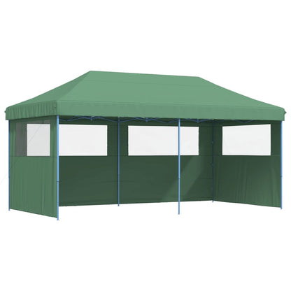 vidaXL Tente de réception pliable escamotable 3 parois latérales vert