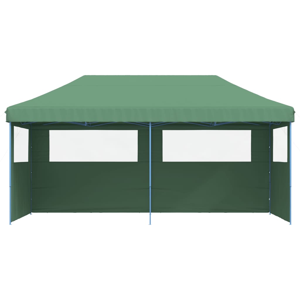 vidaXL Tente de réception pliable escamotable 3 parois latérales vert