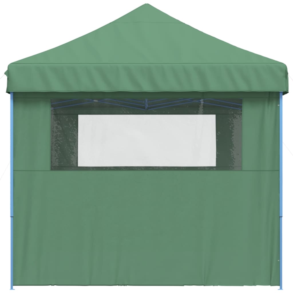 vidaXL Tente de réception pliable escamotable 3 parois latérales vert