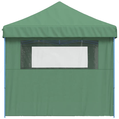 vidaXL Tente de réception pliable escamotable 3 parois latérales vert