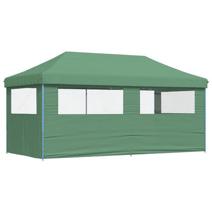 vidaXL Tente de réception pliable escamotable 3 parois latérales vert