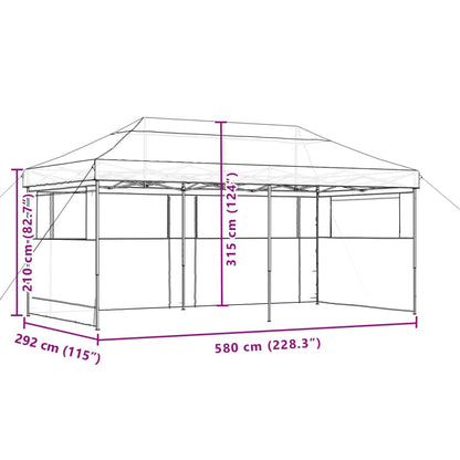 vidaXL Tente de réception pliable escamotable 3 parois latérales vert