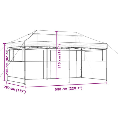 vidaXL Tente de réception pliable escamotable avec 3 parois latérales