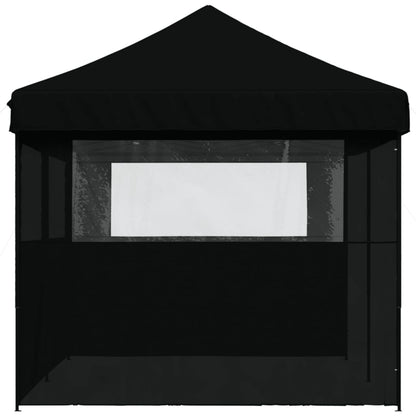 vidaXL Tente de réception pliable escamotable 3 parois latérales noir