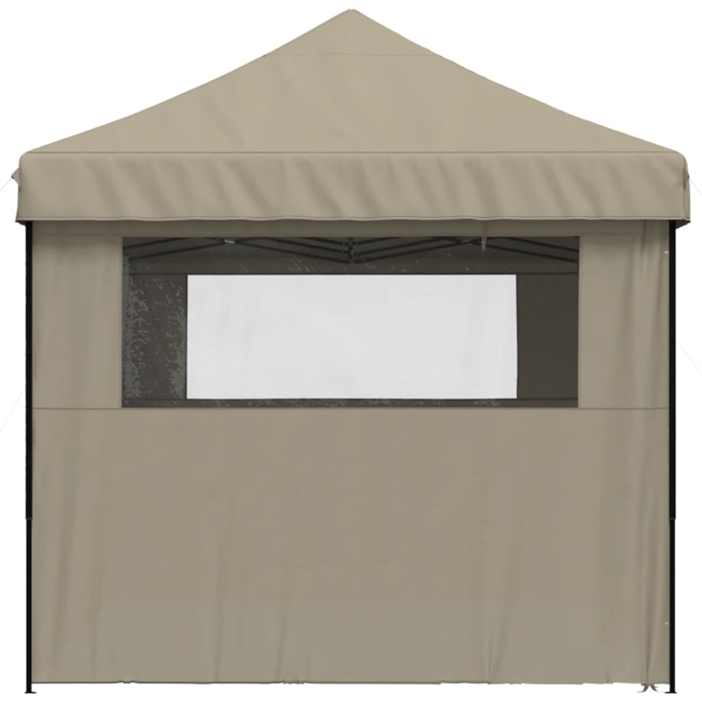 vidaXL Tente de réception pliable escamotable 4 parois latérales taupe