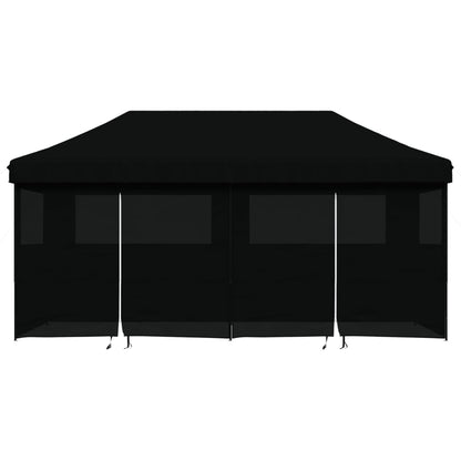 vidaXL Tente de réception pliable escamotable 4 parois latérales noir