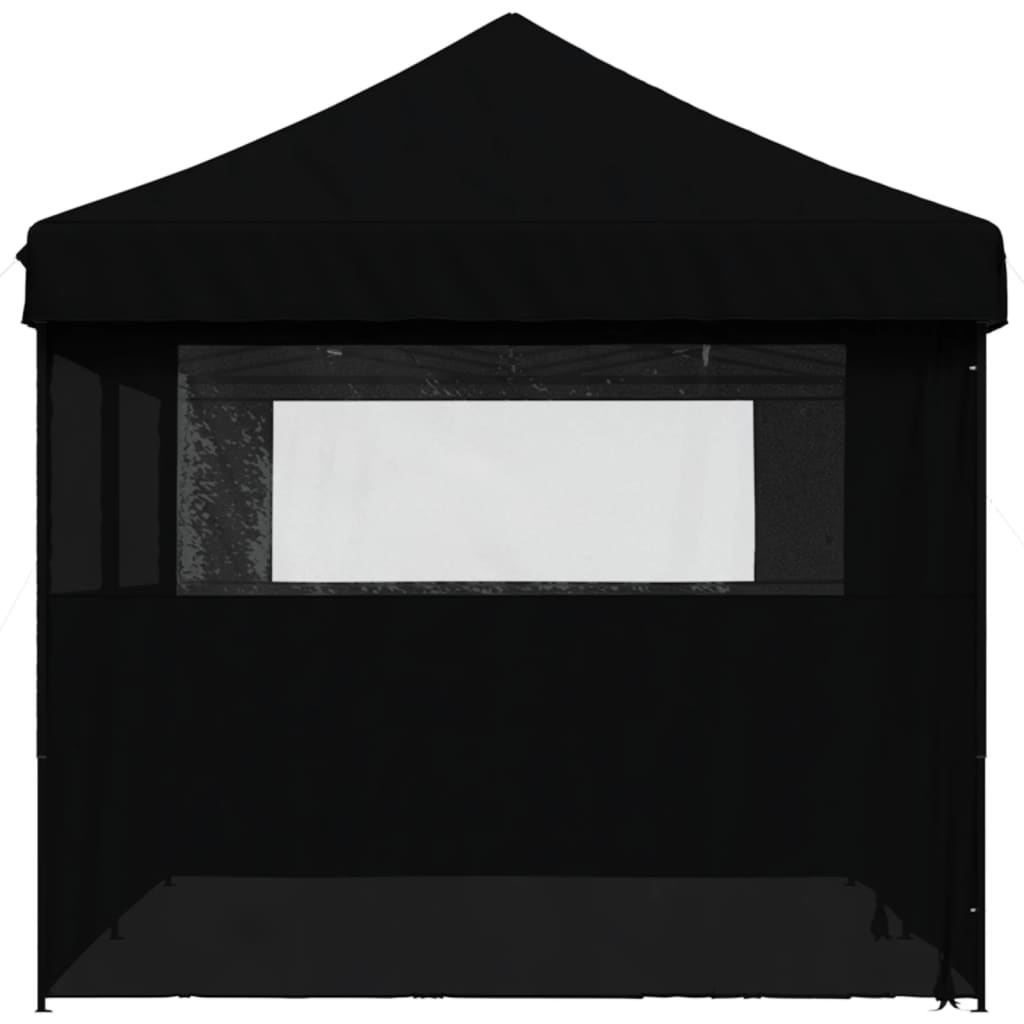 vidaXL Tente de réception pliable escamotable 4 parois latérales noir