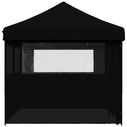 vidaXL Tente de réception pliable escamotable 4 parois latérales noir