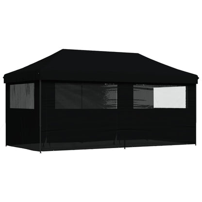 vidaXL Tente de réception pliable escamotable 4 parois latérales noir
