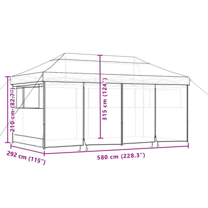 vidaXL Tente de réception pliable escamotable 4 parois latérales noir