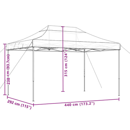 vidaXL Tente de réception pliable escamotable taupe 440x292x315 cm