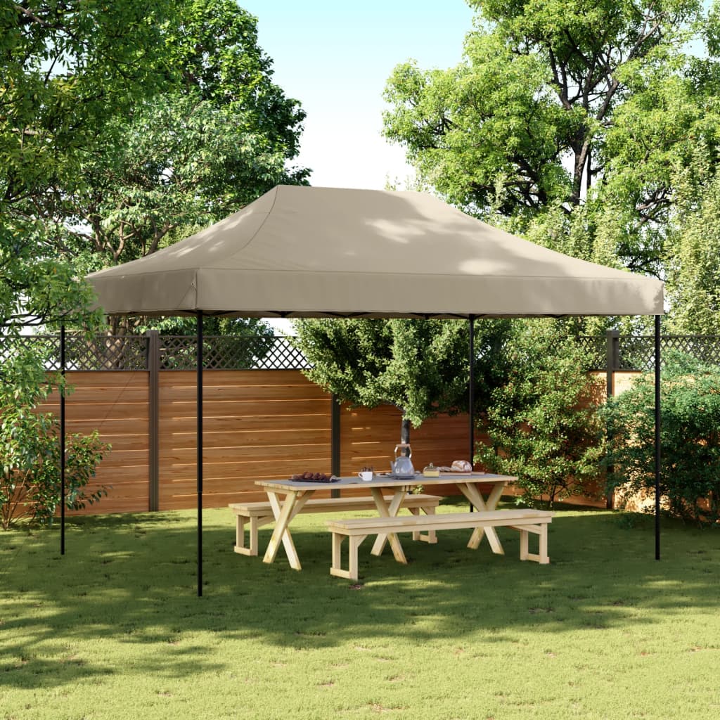 vidaXL Tente de réception pliable escamotable taupe 440x292x315 cm