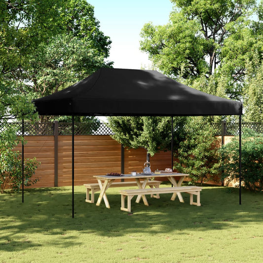 vidaXL Tente de réception pliable escamotable noir 440x292x315 cm
