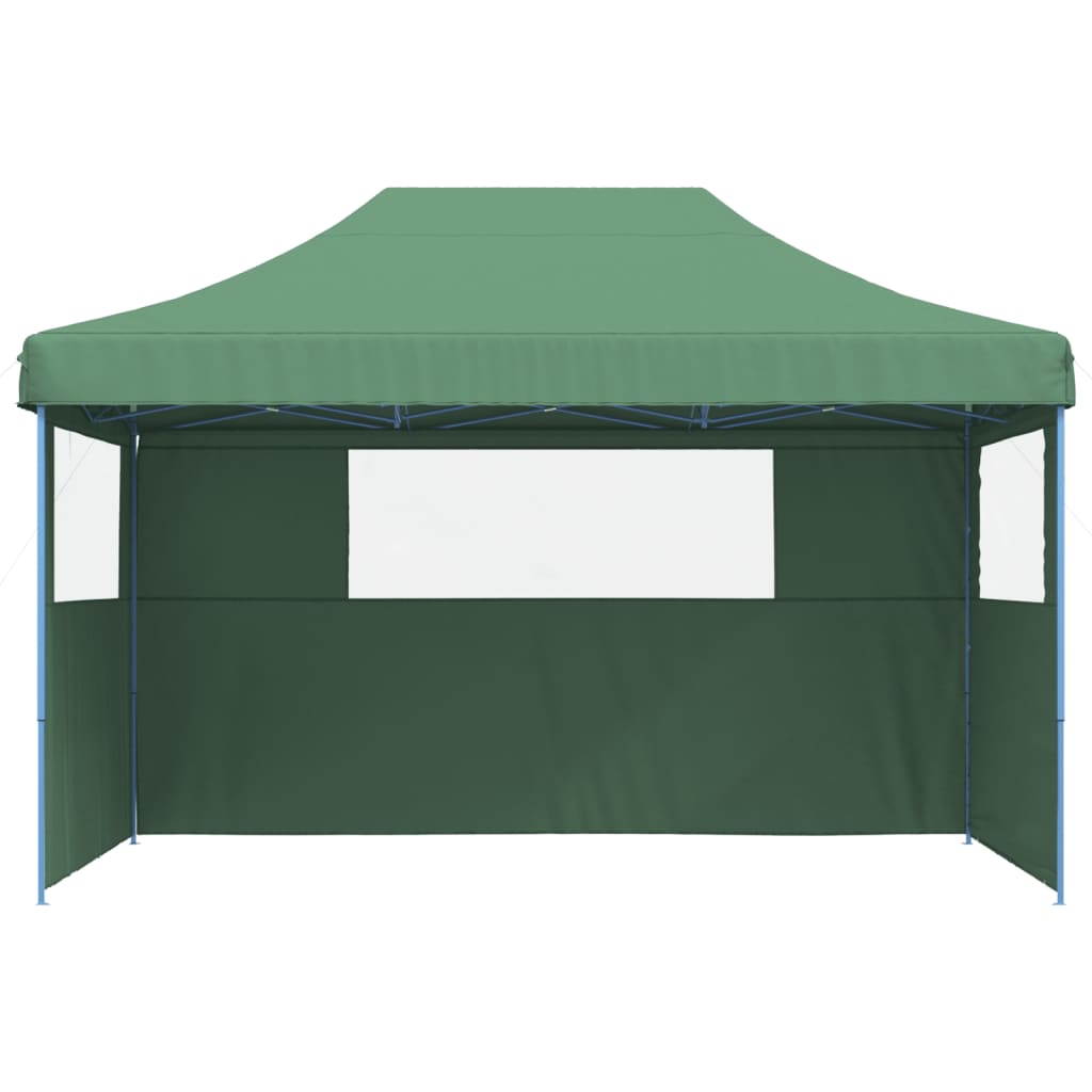 vidaXL Tente de réception pliable escamotable 3 parois latérales vert