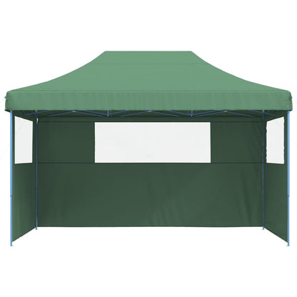 vidaXL Tente de réception pliable escamotable 3 parois latérales vert