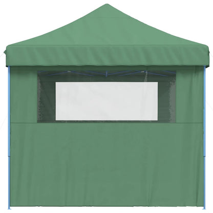 vidaXL Tente de réception pliable escamotable 3 parois latérales vert