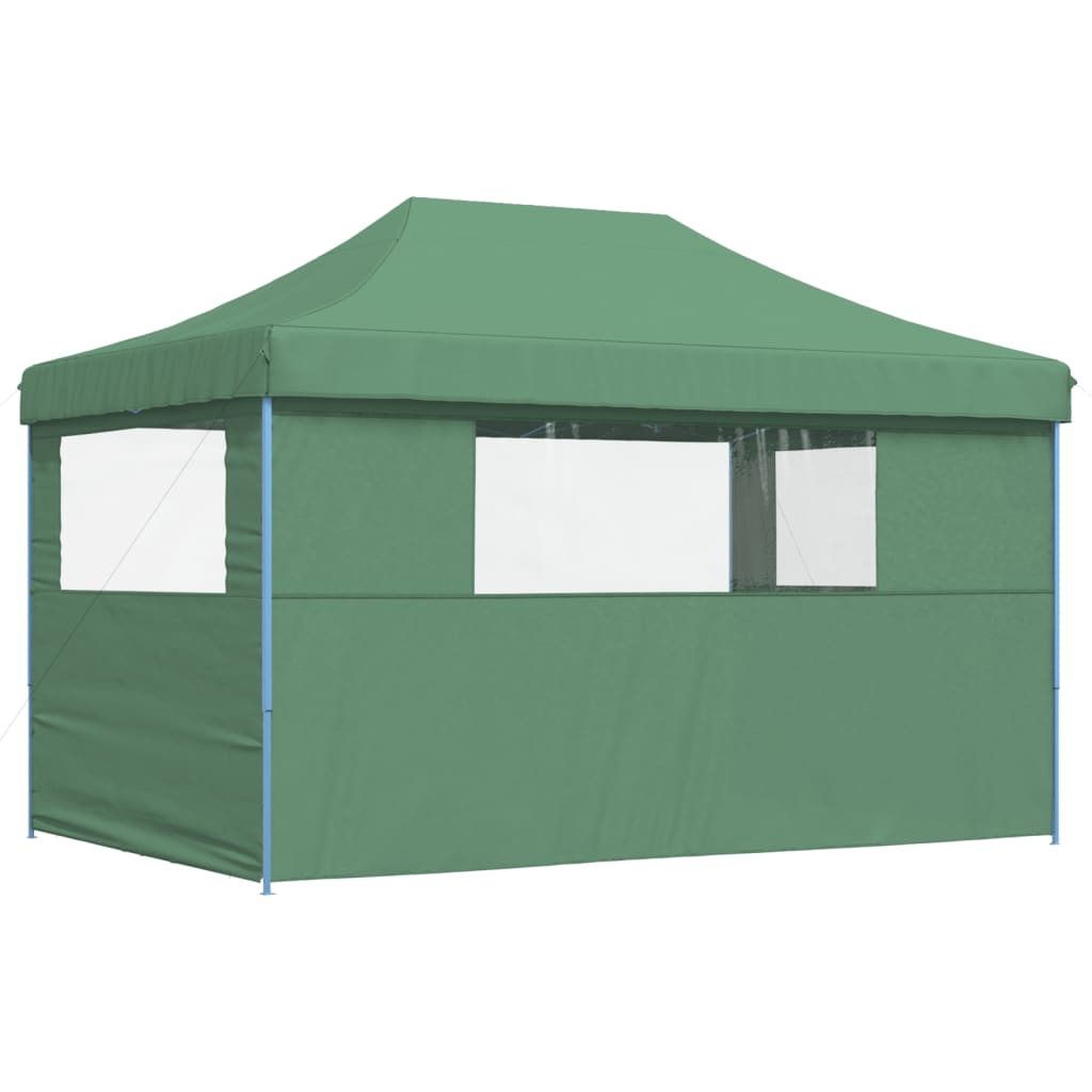 vidaXL Tente de réception pliable escamotable 3 parois latérales vert
