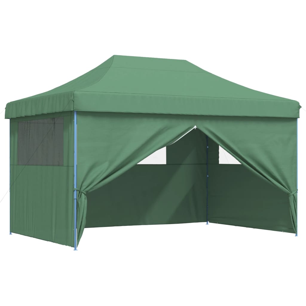 vidaXL Tente de réception pliable escamotable 4 parois latérales vert