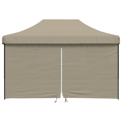 vidaXL Tente de réception pliable escamotable 4 parois latérales taupe