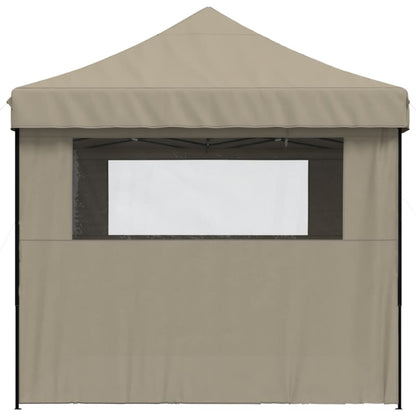 vidaXL Tente de réception pliable escamotable 4 parois latérales taupe