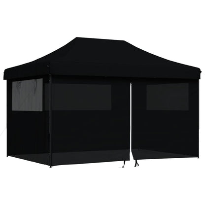 vidaXL Tente de réception pliable escamotable 4 parois latérales noir
