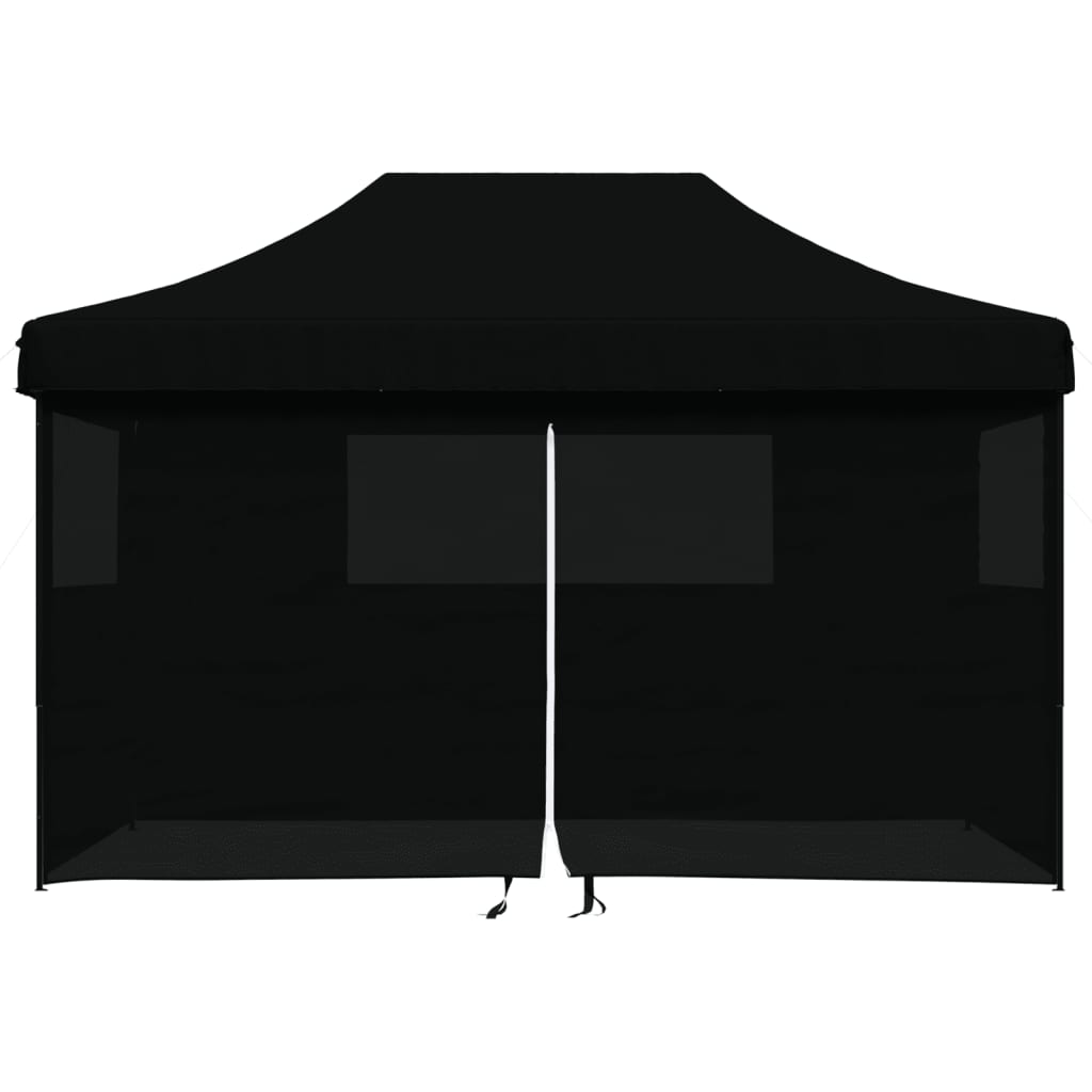 vidaXL Tente de réception pliable escamotable 4 parois latérales noir