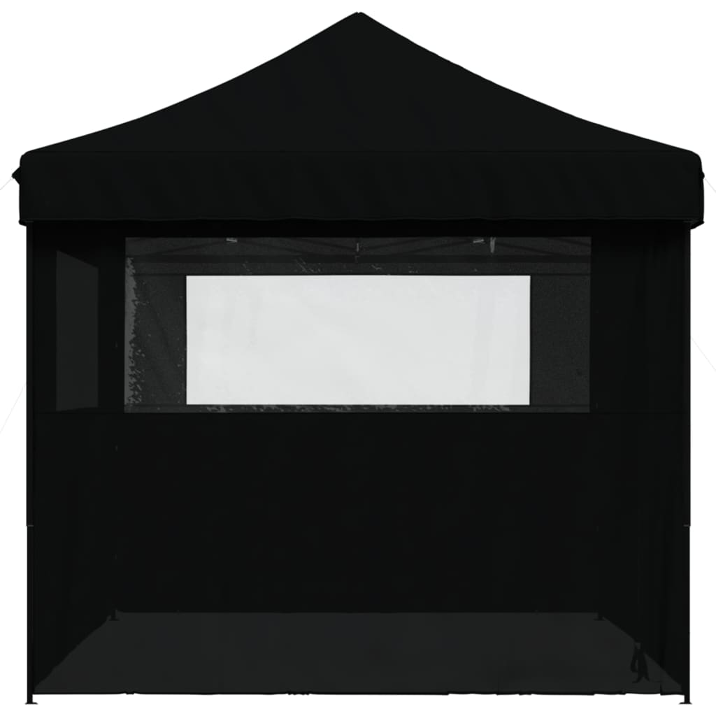 vidaXL Tente de réception pliable escamotable 4 parois latérales noir
