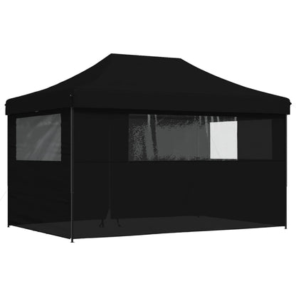 vidaXL Tente de réception pliable escamotable 4 parois latérales noir