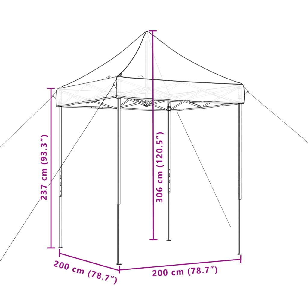 vidaXL Tente de réception pliable escamotable beige 200x200x306 cm