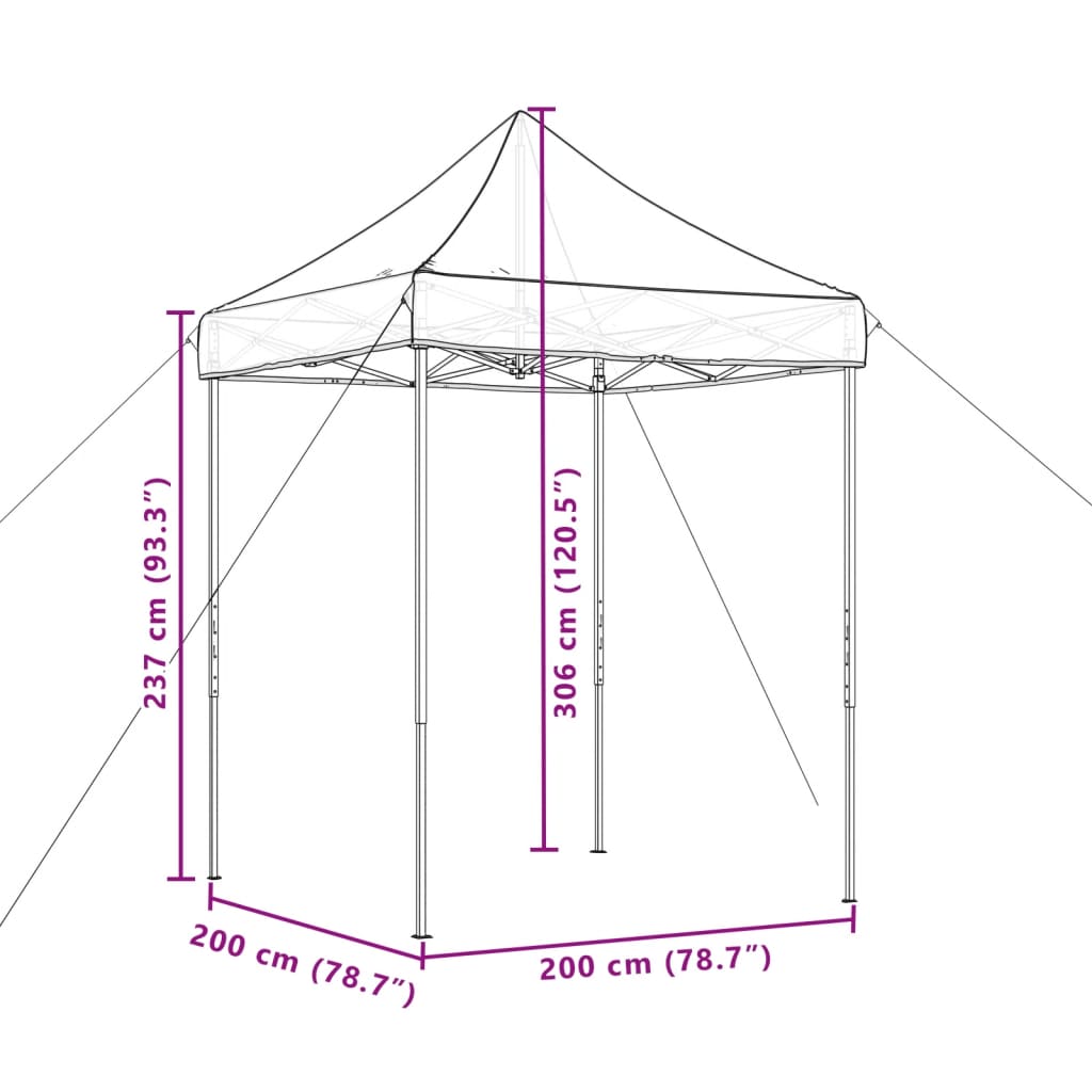 vidaXL Tente de réception pliable escamotable vert 200x200x306 cm
