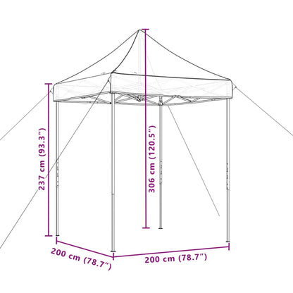 vidaXL Tente de réception pliable escamotable marron 200x200x306 cm